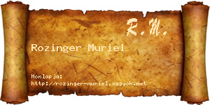 Rozinger Muriel névjegykártya
